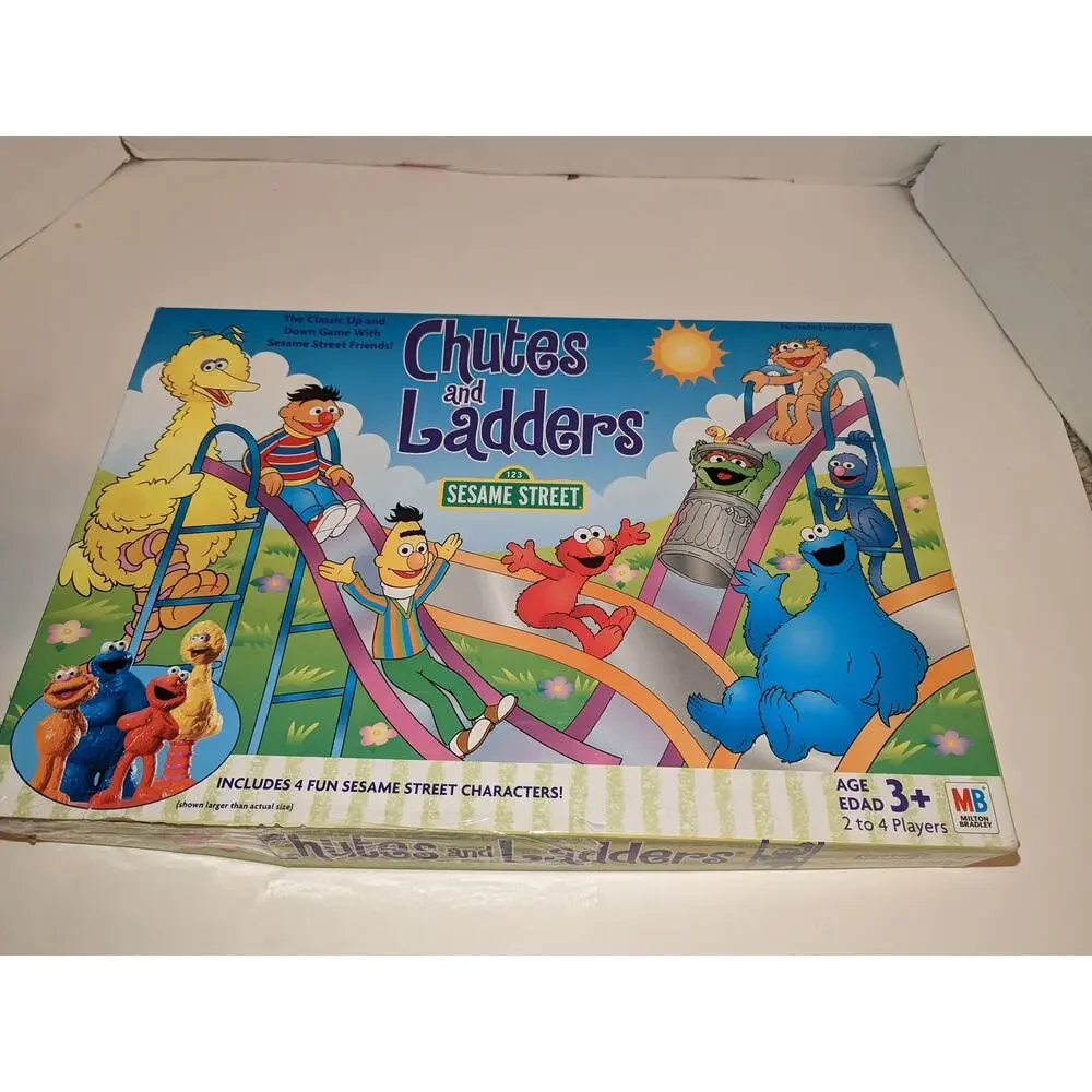 Vintage Sesame Street Chutes and Ladders Board Game Complete